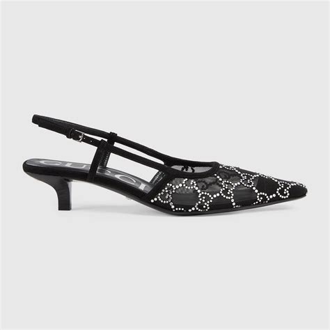 mens gucci crystal studded shoes|gucci crystal slingbacks.